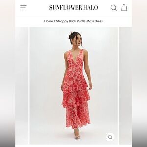 Sunflower Halo red & pink floral dress, never worn.